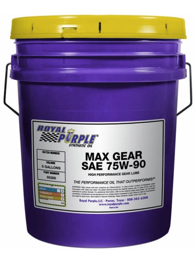Tanica di olio per cambi e differenziali Royal Purple Max Gear 75W90 da 19 lt