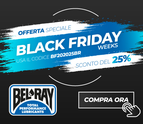Black Friday Weeks 2020 con sconti del 25% sui prodotti Bel-Ray Total Performance Lubricants