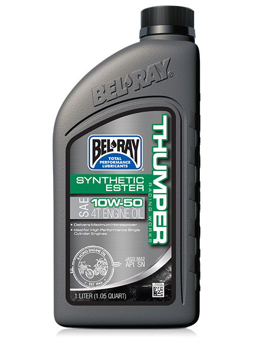 Olio motore per moto racing a 4 tempi Bel-Ray Thumper Racing Works Synthetic Ester 4T Engine Oil 10W-50 da 1 lt