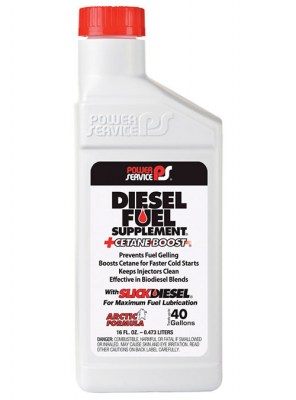 Bottiglia di additivo Diesel Fuel Supplement di Power Service per prevenire il congelamento del carburante