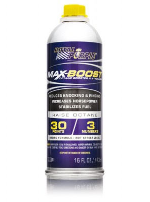 Additivo per motori a benzina Max-Boost di Royal Purple che aumenta il numero di ottani