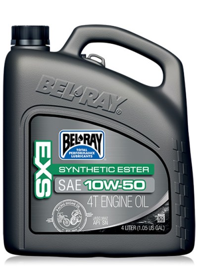 Tanica di olio da 4 lt per moto EXS Synthetic Ester 4T Engine Oil SAE 10W-50 di Bel-Ray