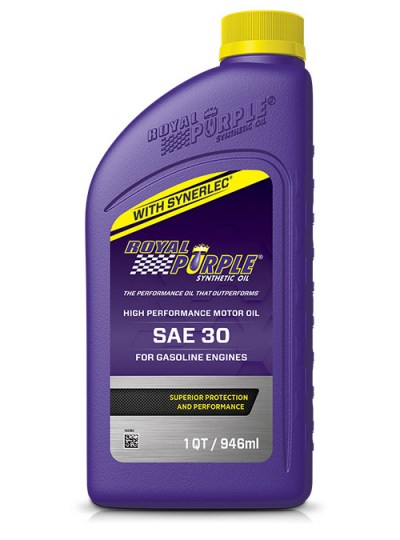 Bottiglia da 946 ml di olio motore sintetico Royal Purple High Performance HD Motor Oil SAE 30