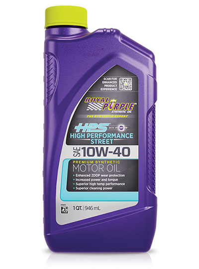 Bottiglia di olio motore sintetico Royal Purple HPS 10W40 da 0,946 lt