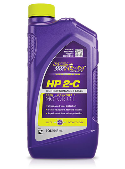 Bottiglia di olio motore 2 tempi per moto e bache Royal Purple HP 2-C da 946 ml