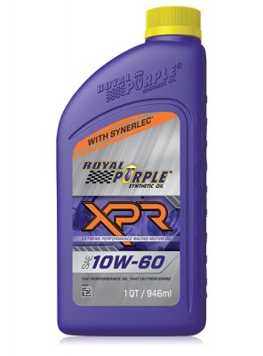 Bottiglia di lubrificante sintetico Royal Purple XPR 10W60 da 0,946 lt per motori da corsa, modificati e fuoristrada