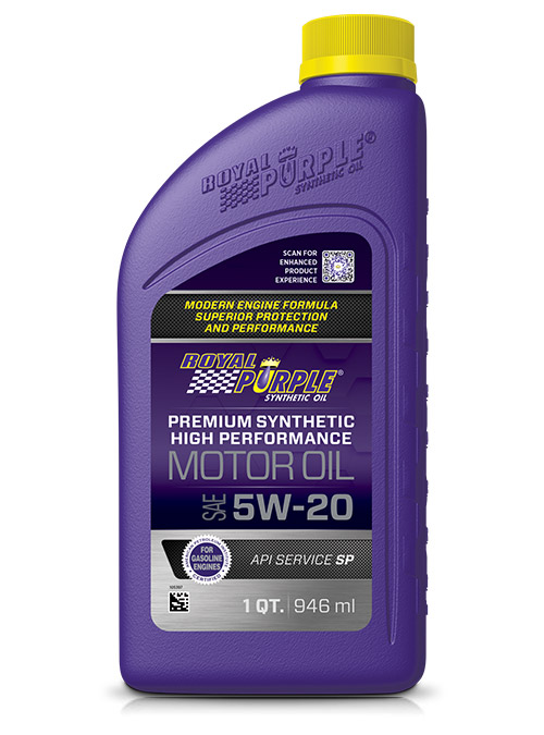 Bottiglia da 946 ml di olio motore sintetico per auto Royal Purple High Performance Motor Oil SAE 5W-20